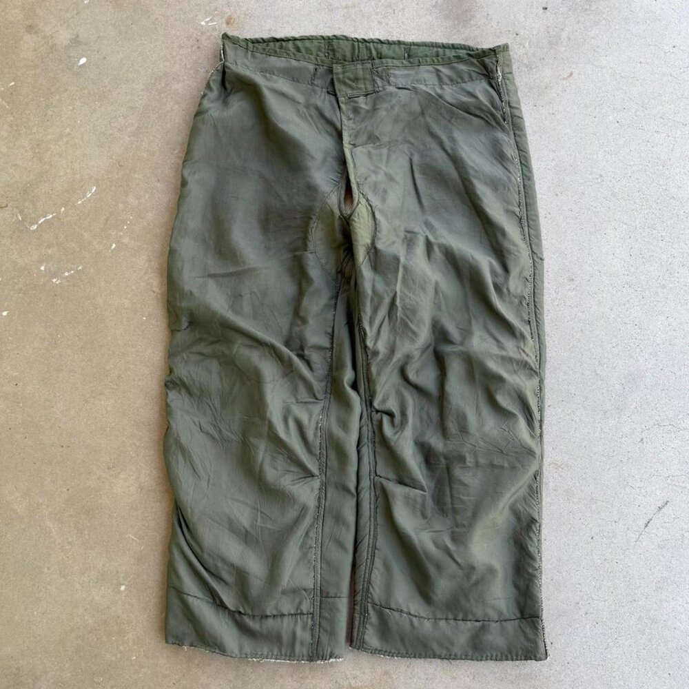 VINTAGE 1952 GREEN MILITARY US ARMY INSULATED LINER TROUSER PANTS